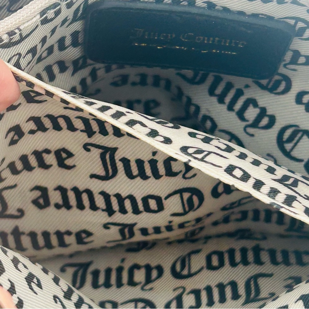 Y2K Juicy Couture Black Mini Shoulder Bag All Over Logo Print Vintage Rare Glam - Picture 8 of 11